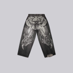 RogueWave Y2K High Street Tume Mood Gooti Unisex Teksap&uuml;ksid Ameerika Harajuku Laiad Sirged P&uuml;ksid Hip Hop Rock Trend Laiad P&uuml;ksid XXL gray