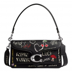Coach Tabby Sket&scaron;itr&uuml;kiga Nahast &Otilde;la-Crossbody K&auml;ekott Keskmine Naiste K&auml;ekotid H&otilde;bedane Must CBA26-LHBLC Basic Set (Bag+Dust Bag)