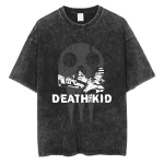 Soul Eater Manga T-s&auml;rk Death The Kid Prindiga T-s&auml;rk Vintage Pesemist&ouml;&ouml;tlusega Streetwear Meeste Naiste Riided Suurem Suurus Puuvillane T-s&auml;rk 2XL black
