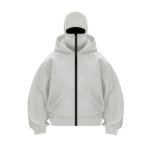 Meeste Balaklava Huppar T&otilde;mblukuga Jakk Maskiga Huppar Tuulekindel Spordijakk V&auml;lispordiks Fitnessiks Talveks Igap&auml;evaseks Kandmiseks 2XL white
