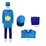 Dog Man Cosplay Kost&uuml;&uuml;m Anime Rollim&auml;nguks Pol&uuml;esterkangast Lastele ja Teismelistele Kid 160cm sinine