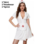 Kuum filmi teema Halloweeni Cosplay Arsti &Otilde;e Kost&uuml;&uuml;m Pol&uuml;ester Kombinesoon Naistele 3pcs White,S white