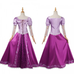 Anime Rapuntsel printsessi cosplay kost&uuml;&uuml;m t&uuml;drukutele naistele seelik kleit fantasia Halloweeni karnevali peo rollikarikatuuriline riietus XS lilla