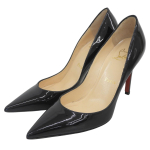 Suurep&auml;rased Christian Louboutin kingad Terava ninaga must Lakknahast Naiste 34.5 Kasutatud beige