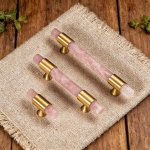 V&auml;rviline Looduslik Kristallteraapia Toorkivi Marmor Messingist K&auml;epide Lihtne Kapp Garderoob Sahtel M&ouml;&ouml;blikappide T&otilde;mbe K&auml;epide (Pink,L185mm*128cc)