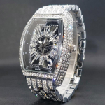 Hip Hop t&auml;is teemantidega meeste k&auml;ekell Luksuslik spordimoe Orologio Uomo roostevabast terasest rihmaga Lihtne stiil uue ajastu Herrenile watches For Men gray