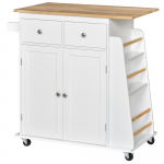 K&ouml;&ouml;gisaar ratastel, Liikuv hoiuk&auml;ru, Rulluv k&ouml;&ouml;gik&auml;rud kummipuidust pealsega, 2-ukselised kapid, 2 sahtlit, Reguleeritav riiul 89 x 45 x 89.5 cm