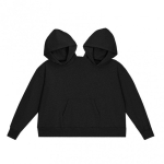 Paaridele sobiv kapuutsiga dressipluusi komplekt Meestele Naistele Hubane Paks Pikkade varrukatega Unisex Koduriided Talv Black Sweatshirt black