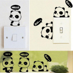 Armas multikas Panda toa akna uksekleebised Decor Eemaldatav seinal&uuml;liti kleebis must