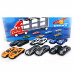 Children Birthday gift Portable Container Truck Toy Cars 12 Alloy Car Model