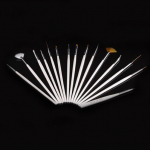 15 tk Nail Art Gel Design Pliiats Maalimine Poola Pintsli t&auml;ppidega joonistust&ouml;&ouml;riistade komplekt 15pcs valge