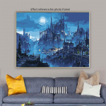 &Ouml;ine maastik V&auml;rvil&otilde;uend K&auml;sitsi maalitud sein Art City Landscape &Otilde;lipildid numbrite j&auml;rgi Kingitus 20X30CM