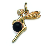 Les Tr&eacute;sors De Lily [A8113] - kullatud ripats  Tinker Bell  kuldne must - 15x20 mm must