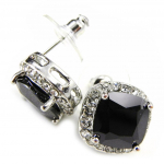 Les Tr&eacute;sors De Lily [G9995] - Boucles Cr&eacute;ateur 'Sissi' noir (zirconias) must