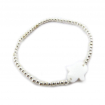 Les Tr&eacute;sors De Lily [J6659] - Bracelet cr&eacute;ateur 'Fatma' blanc argent&eacute; valge