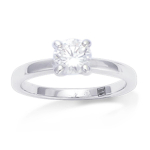 Bague Argent 'Unique' Blanc argent&eacute; (rhodi&eacute;) - 6 mm 50 valge