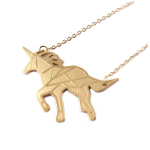 Les Tr&eacute;sors De Lily [Q0949] &ndash; disainitud terasest kaelakee Licorne My Unicorn roosa kuld &ndash; 35x30 mm Heleroosa