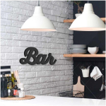 Les Tr&eacute;sors De Lily [Q6572] - Mot D&eacute;co bois 3D 'Bar' noir - 30x14x1. 5 cm must