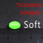 100 tk Roheline/oranž suur pehme kummist ovaalsed helendavad kalap&auml;rlid Lumo h&otilde;&otilde;guvad oad Sabiki Snapper Rig 10x15 8x12 6x12 5x8 7x7 7*10mm