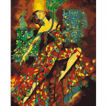 Diamond Mosaic Cartoon naine Pilt Rhinestones 5D Teemantmaal 20X30CM