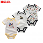 Vasts&uuml;ndinud beebi poiste t&uuml;drukute riided Kiddiezoom puuvillased O-kaelusega l&uuml;hikeste varrukatega beebip&uuml;ksid 9M