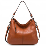 Zency 100% ehtsast nahast elegantne naiste &otilde;lakott klassikaline must hobos ruumikas vabaajak&auml;ekott Crossbody Messenger hall pruun