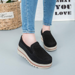 Paksu tallaga Lok Fu kingad, nahast t&otilde;stev komplekt vabaaja naiste tigujalatsid 41 must