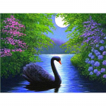 5D Teemantmaal Kuu Luik Teemanttikandid Ristpistes Kodukaunistus K&auml;sitsi valmistatud kingitused Round 20x30cm