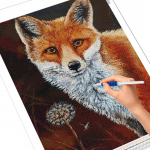 5D DIY Teemanttikandid Fox t&auml;isruudu teemantmaaling Loomade ristpistes s&uuml;giskaunistused Full Round 20X30CM