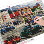 Teemantmaaling T&auml;navaristpiste t&auml;isnurkne Teemanttikandid Rhinestones Maastik Auto Kingitus Kodu Full Round 20X30CM