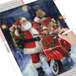 Teemanttikandid Ristpistes Talvine lumi 5D Teemantmaal J&otilde;uluvana Seinakunst K&auml;sitsi valmistatud kingitus Full Round (20X30CM)