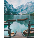 5D maastik Teemantmaal J&auml;rvepaat isetegemine T&auml;isruudukujuline &uuml;mmargune puur m&auml;ed maastiku teemanttikandid kunst Kodukaunistuse kingitus Full Round 20X30CM punane