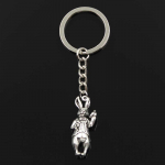 Moodne v&otilde;tmehoidja 36x15mm 3D Rabbit H&otilde;beda v&auml;rvi ripatsid DIY Meeste Ehted Auto v&otilde;tmehoidja s&otilde;rmuse hoidja Suveniir kingituseks valge