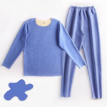 S&uuml;gis- ja talvine &otilde;mblusteta pluss Velvet Long Johns laste termopesukomplekt koduriided p&otilde;hjariided 130cm sinine
