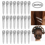 24 tk Professionaalne naiste salong Fikseeritud juuksed ilma painutamata juuksen&otilde;elaga lokkis juukseklambriga meik, kortsuta juukseklambriga juuksuri kujundamise t&ouml;&ouml;riist 24pcs-3.5cm