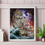 Teemantmaaling Animal Monster 5D DIY T&auml;isteemanttikandid Koer Tiiger Kass Mosaiik Pilt Seinakaunistus Kunst Ristpistekomplektid Full Round 20x30CM