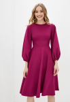 Puhvivarrukatega kleit ISSA Plus XL rikas maroon v&auml;rvi
