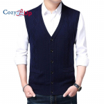 Cozy Up Jacquard soe meeste villane vest Meeste taskuga varrukateta kardiganist vest L tumesinine v&auml;rv