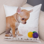 Armas lemmikloomade padjap&uuml;&uuml;r Dekoratiivne armas kutsika chihuahua padjap&uuml;&uuml;r Pehme pl&uuml;&uuml;sist padjap&uuml;&uuml;r autodiivanile koju 45x45cm 45x45cm
