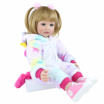 BZDOLL Lifelike 60 cm pehmest silikoonist Reborn v&auml;ikelapse nukk riidest kehat&uuml;drukule 24-tolline printsess beebidele blond Bebe s&uuml;nnip&auml;evakingitus 60cm doll