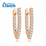 LSOOYH Clip K&otilde;rvar&otilde;ngad Roosa kulla v&auml;rvi moek&otilde;rvar&otilde;ngas naistele Liblikas kuubiktsirkooniumoksiid &otilde;&otilde;nsad k&otilde;rvar&otilde;ngad pikad k&otilde;rvar&otilde;ngad ehted A