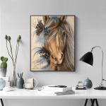 &Uuml;mmargune kivist teemanttikandid hobune loom 5d tee iseteemantmaal K&auml;sit&ouml;&ouml; ristpistes Full Round 20x30CM