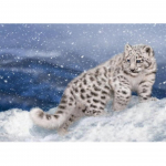 5D DIY Teemantmaaling Talvine Lumeleopard Ristpistes Komplekt Teemanttikandid Rhinestone Pilt Mosaiik Kodukaunistus Full Round 20x30CM