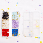 6 ruudustikku 3D akr&uuml;&uuml;l lilled k&uuml;&uuml;nekunsti kaunistused segasuuruses valged lilled v&otilde;lusid ehted kalliskivi helmed DIY k&uuml;&uuml;nedisain tarvikud