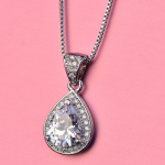 Bella Box Blue Water Drop kujuga uhke isikup&auml;rastatud rangluukett lihtne kristallist kaelakee naistele pulmaehted valge