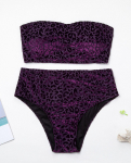 Naiste suures suuruses ujumistrikoo Velvet &uuml;hev&auml;rviline Leopard Print Tube top k&otilde;rge v&ouml;&ouml;kohaga Seksikad bikiinid Brasiilia rannariided ujumiskost&uuml;&uuml;mid 2XL lilla