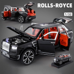 1:32 sulamist mudelauto Rolls Royce Cullinani jaoks, tsingisulamist tagasit&otilde;mmatav heli ja valgusega m&auml;nguauto, luksuslik linnamaastur, miniatuurne metalls&otilde;iduk, kollektsioneeritav kingitus 1/32-size: 17*6.5*5.7cm must