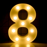 LED-id Numbrid Valgusm&auml;rk koos pirnidega &Ouml;&ouml;lamp soe valge konstantne ereda valguse efekt 2 *