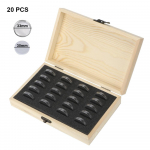 Reguleerimispadjaga Home Lihtne m&auml;lestuskonteiner Reguleeritav antioks&uuml;datiivne puidust m&auml;lestusm&uuml;ntide kogumiskarp M&uuml;ntide hoiukarp 20PCS