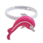 Les Tr&eacute;sors De Lily [R8380] &ndash; Roosa lastes&otilde;rmus  Le Monde de Coralie  (delfiin) - 15x13mm Heleroosa